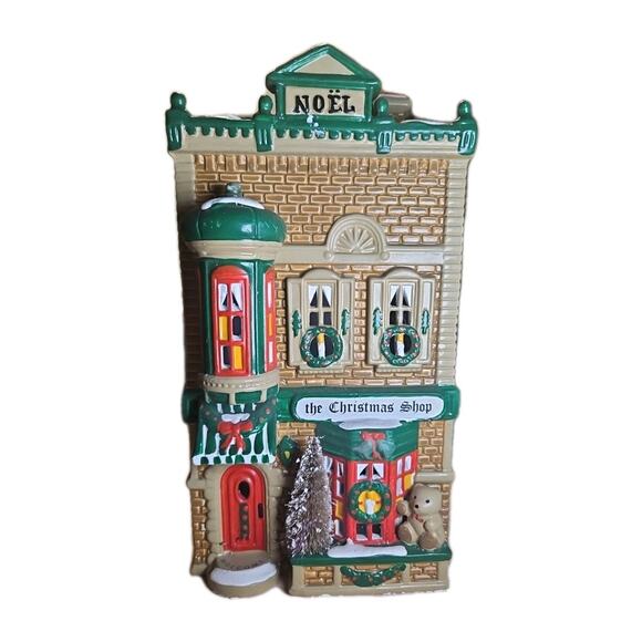 Vtg 1991 Dept 56 Snow Village The Christmas Shop No Light Or Cord - Picture 1 of 6